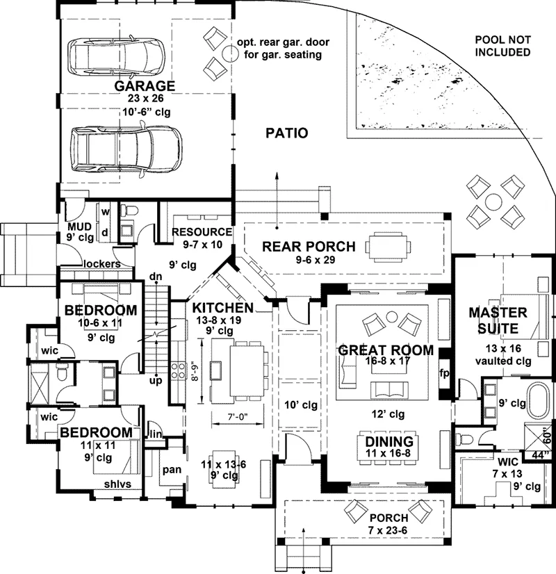 Florida House Plan First Floor - 091D-0516 - Shop House Plans and More