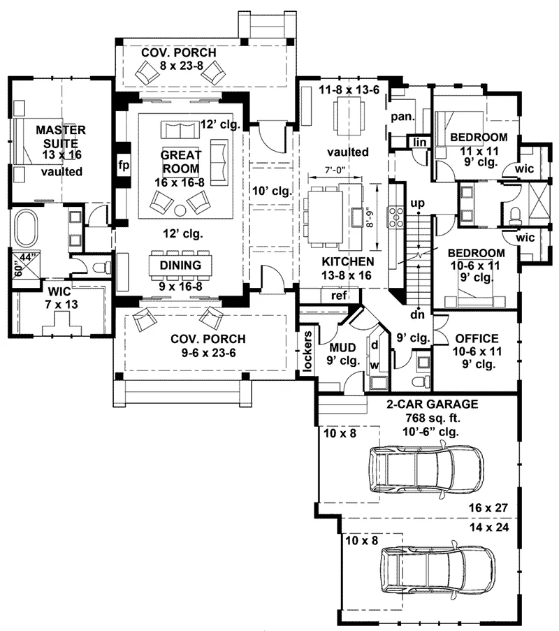 Craftsman House Plan First Floor - Ellis Hill Modern Farmhouse 091D-0517 - Search House Plans and More