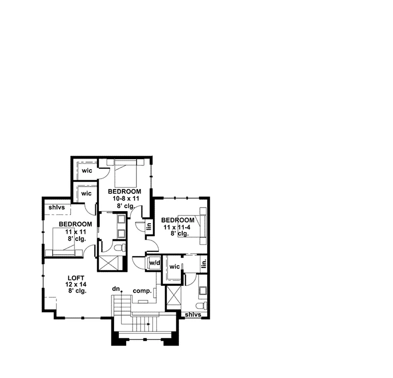 Florida House Plan Second Floor - 091D-0518 - Shop House Plans and More
