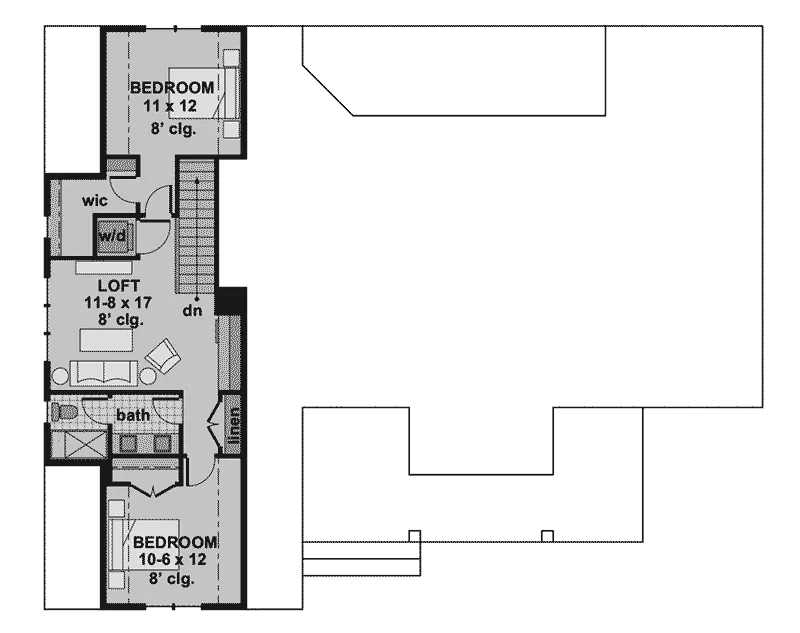 Modern Farmhouse Plan Second Floor - 091D-0520 - Shop House Plans and More