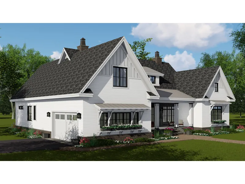 Modern Farmhouse Plan Side View Photo - 091D-0523 - Shop House Plans and More