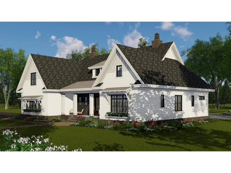 Modern Farmhouse Plan Side View Photo 01 - 091D-0523 - Shop House Plans and More