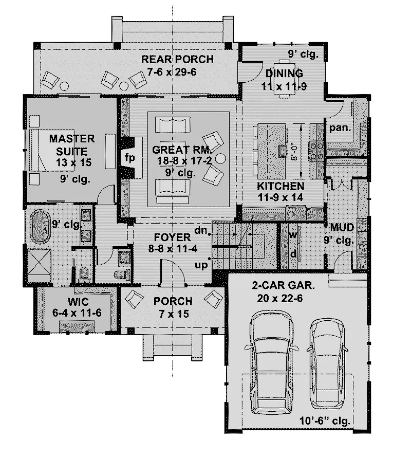 Southern Home Plan First Floor 091D-0526