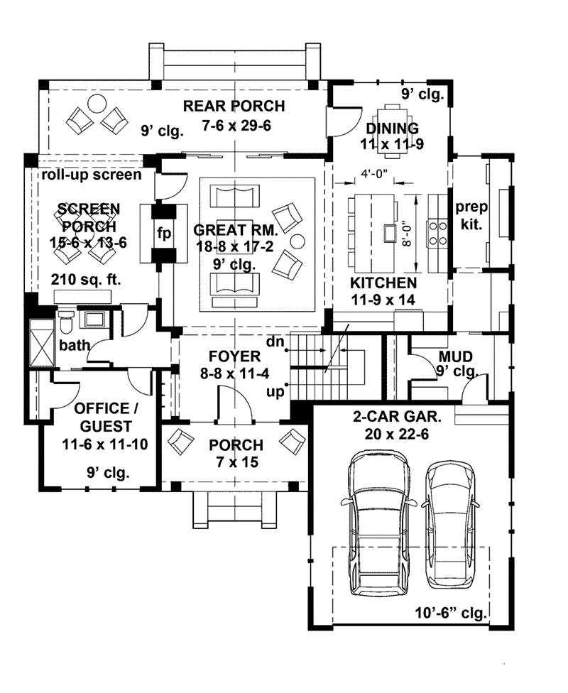 Mountain House Plan First Floor - Abeline Modern Farmhouse Home 091D-0527 - Search House Plans and More