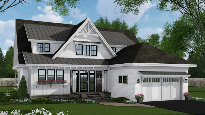 Mountain House Plan Front of Home - Abeline Modern Farmhouse Home 091D-0527 - Search House Plans and More
