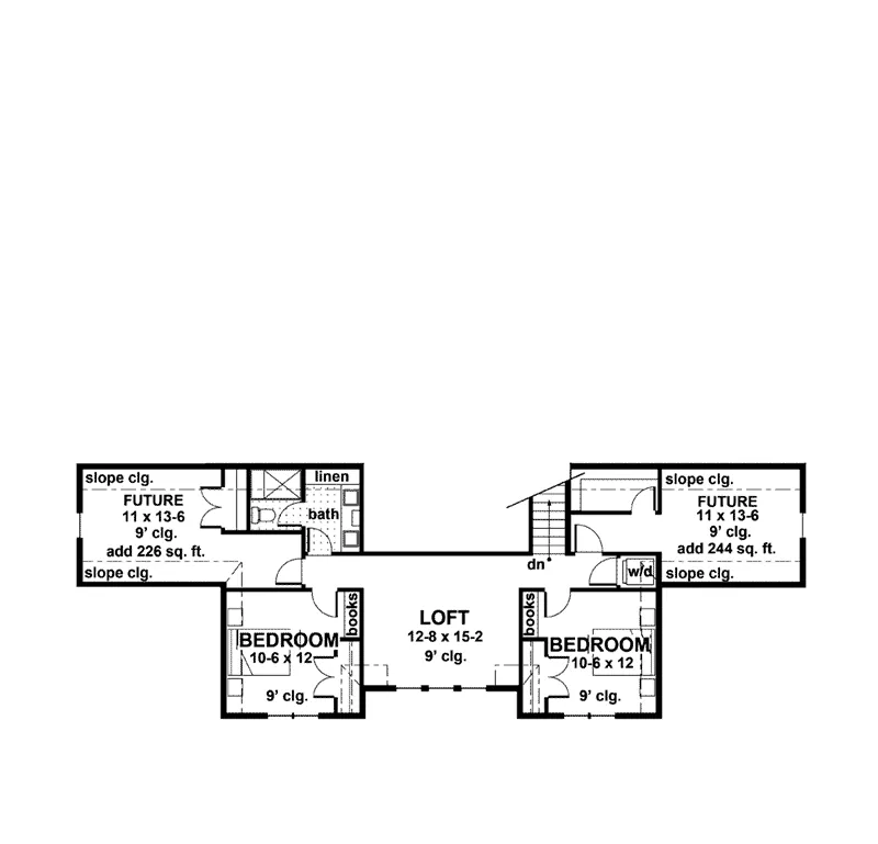 Lowcountry House Plan Second Floor - Southern Comfort Farmhouse 091D-0528 - Shop House Plans and More