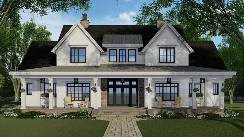 Lowcountry House Plan Front of Home - Southern Comfort Farmhouse 091D-0528 - Shop House Plans and More
