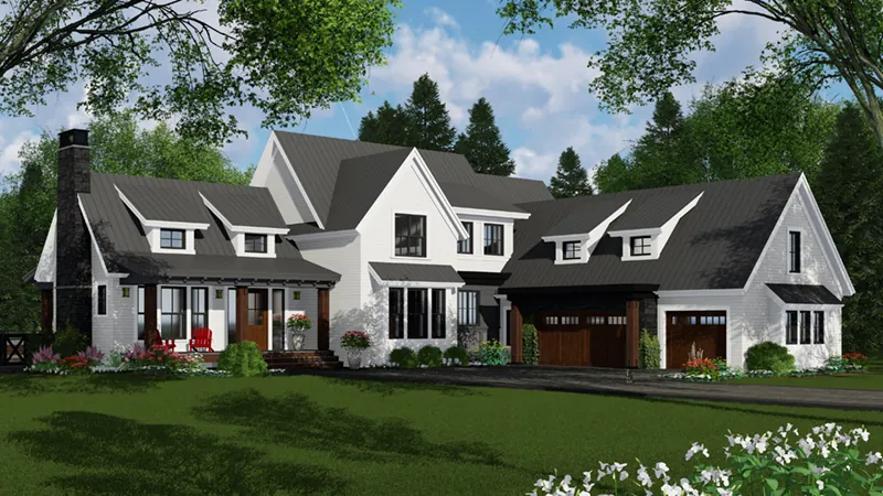 Modern Farmhouse Plan Front of Home - 091D-0533 - Shop House Plans and More
