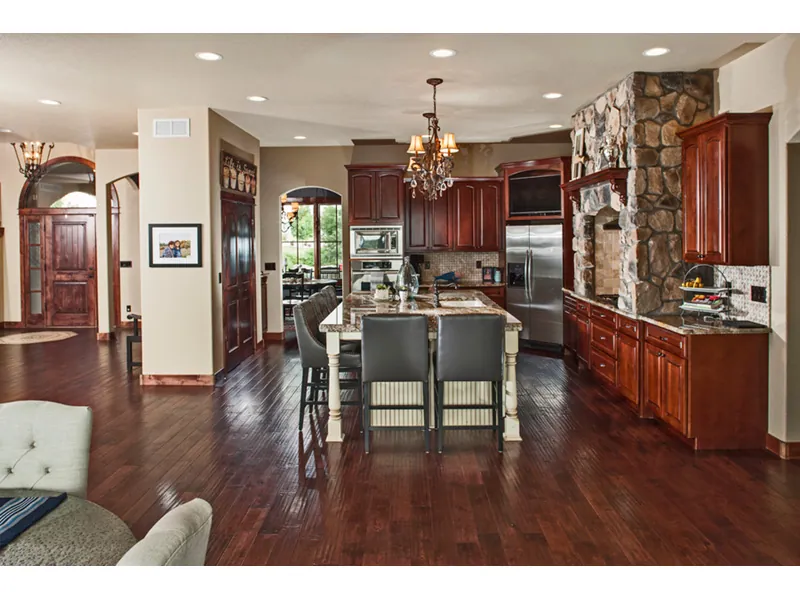 Mountain House Plan Kitchen Photo 01 - Caledonia Luxury Home 101D-0046 - Search House Plans and More