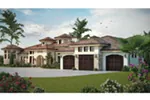 Spanish House Plan Front Photo 01 - Paradise Beach Luxury Home 101D-0048 - Shop House Plans and More