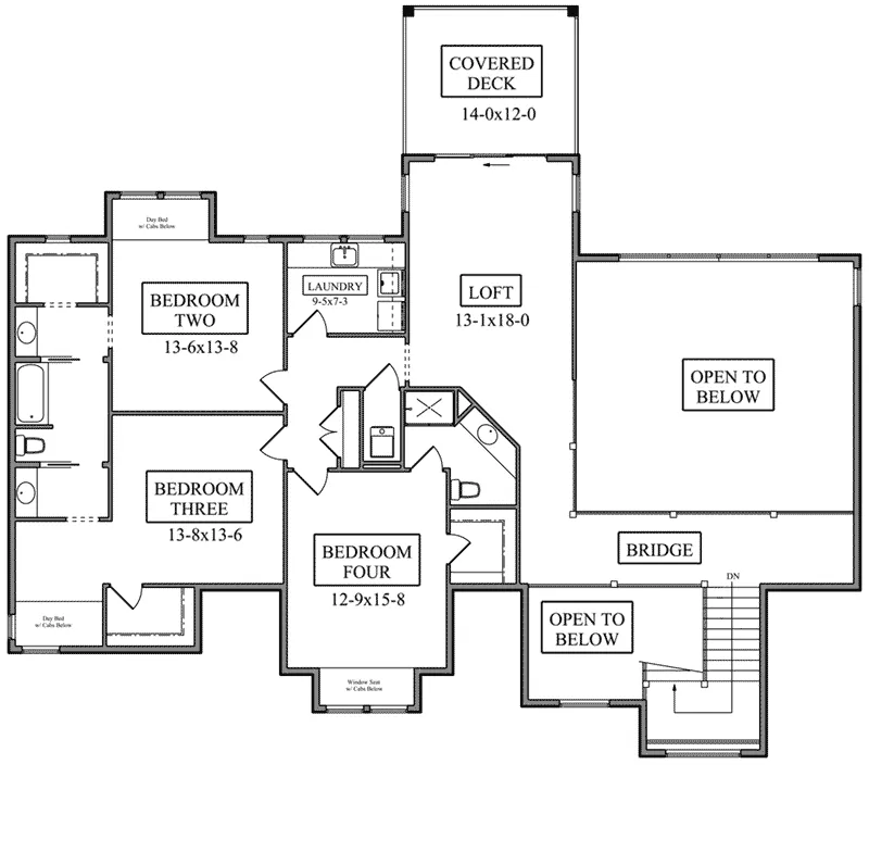 Vacation House Plan Second Floor - Murphy Bend Luxury Home 101D-0050 - Shop House Plans and More