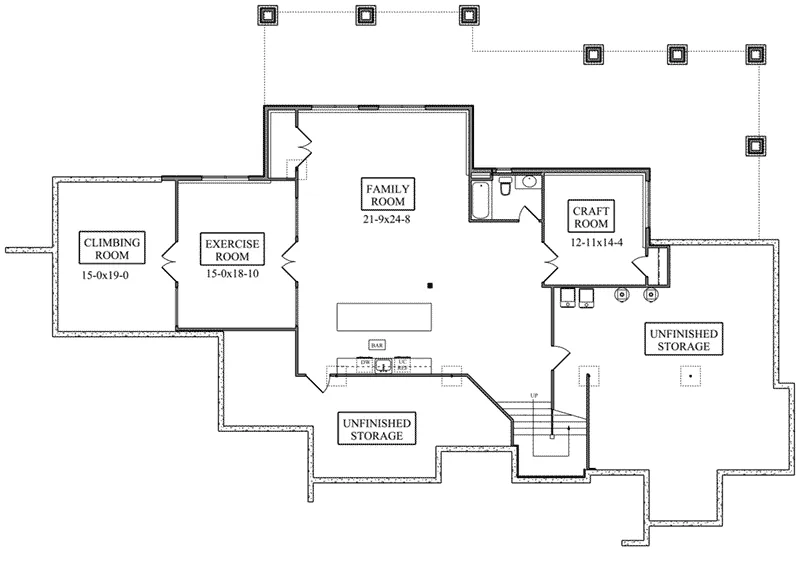 Vacation House Plan Lower Level Floor - Murphy Bend Luxury Home 101D-0050 - Shop House Plans and More
