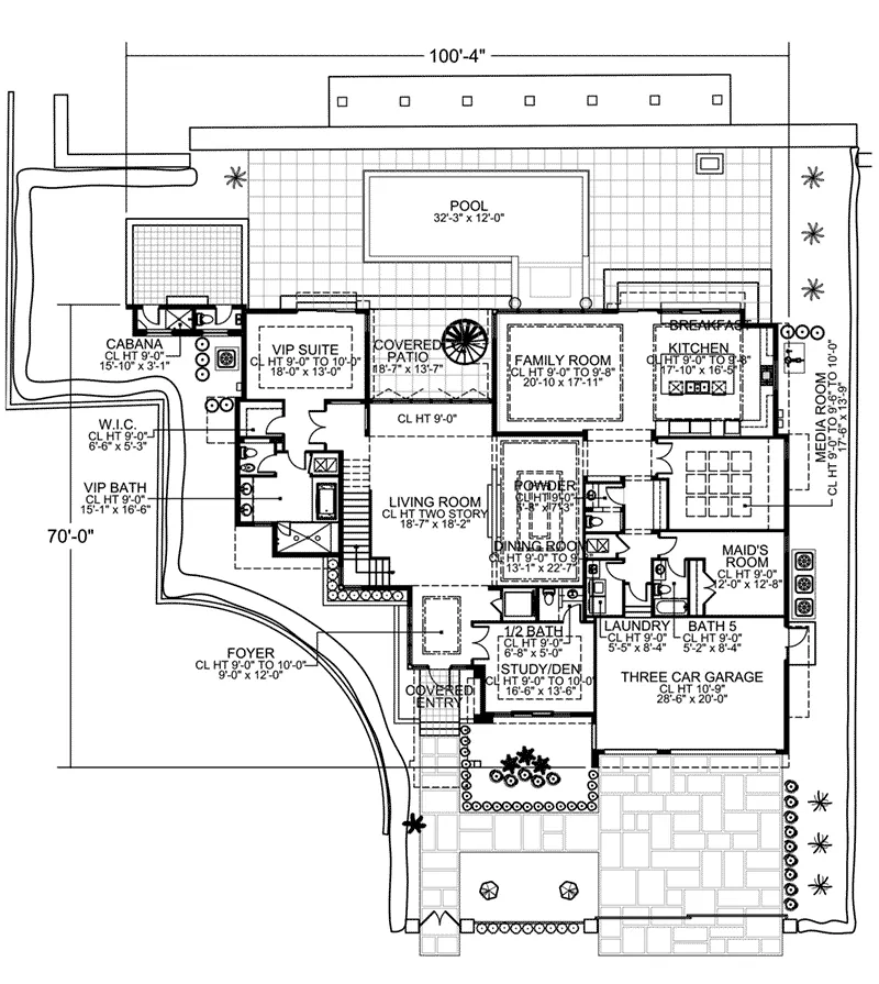 Modern House Plan First Floor - Mio Luxury Modern Home 106D-0051 - Shop House Plans and More