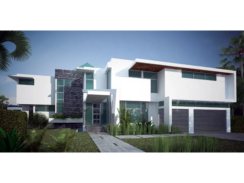 Modern House Plan Front Photo 01 - Mio Luxury Modern Home 106D-0051 - Shop House Plans and More