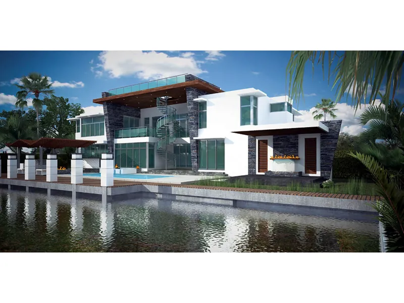 Modern House Plan Rear Photo 05 - Mio Luxury Modern Home 106D-0051 - Shop House Plans and More