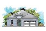 Ranch House Plan Front of Home - Sabal Sunbelt Ranch Home 116D-0030 - Shop House Plans and More