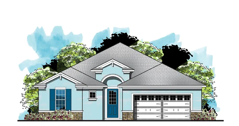 Bungalow House Plan Front of Home - Molimo Sunbelt Ranch Home 116D-0035 - Shop House Plans and More