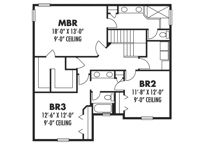 Florida House Plan Second Floor - Montego Bay Coastal Sunbelt Home 116D-0037 - Shop House Plans and More