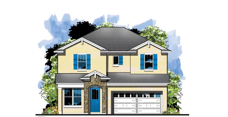 Florida House Plan Front of Home - Montego Bay Coastal Sunbelt Home 116D-0037 - Shop House Plans and More