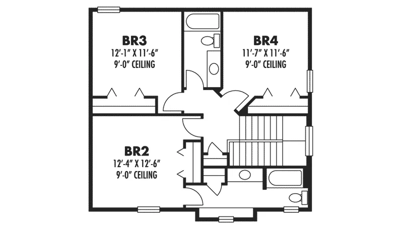 Craftsman House Plan Second Floor - Perla Florida Sunbelt Home 116D-0042 - Shop House Plans and More