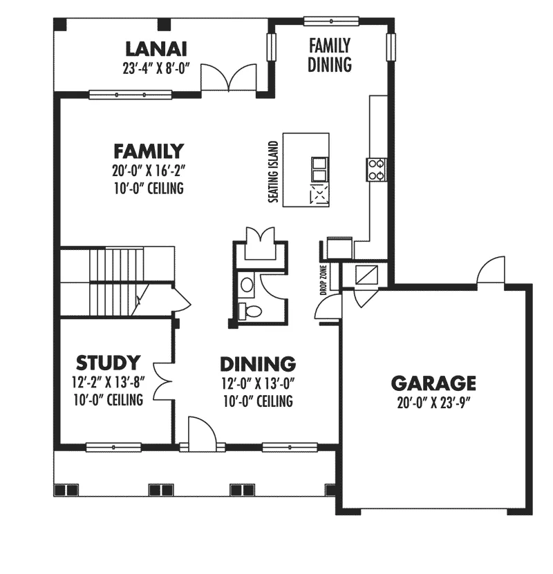 Florida Home Plan First Floor 116D-0048
