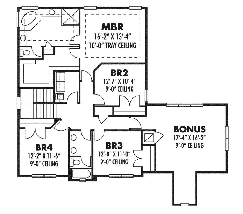 Colonial House Plan Second Floor - Remy Traditional Home 116D-0048 - Shop House Plans and More