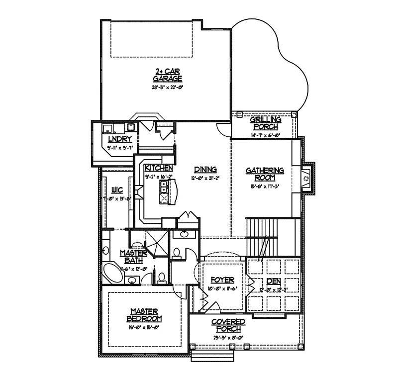 European House Plan First Floor - Lariat European Home 119D-0001 - Shop House Plans and More