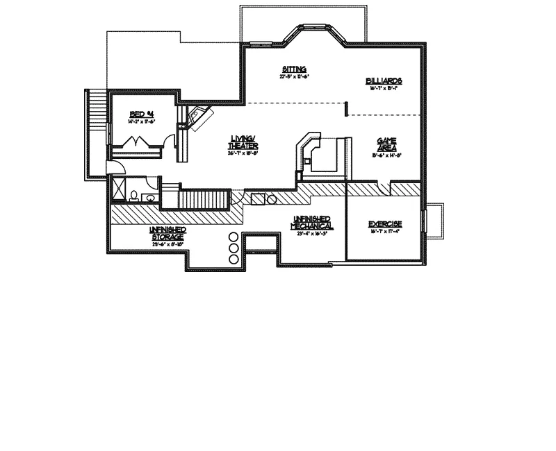 Ranch Home Plan Second Floor 119D-0002