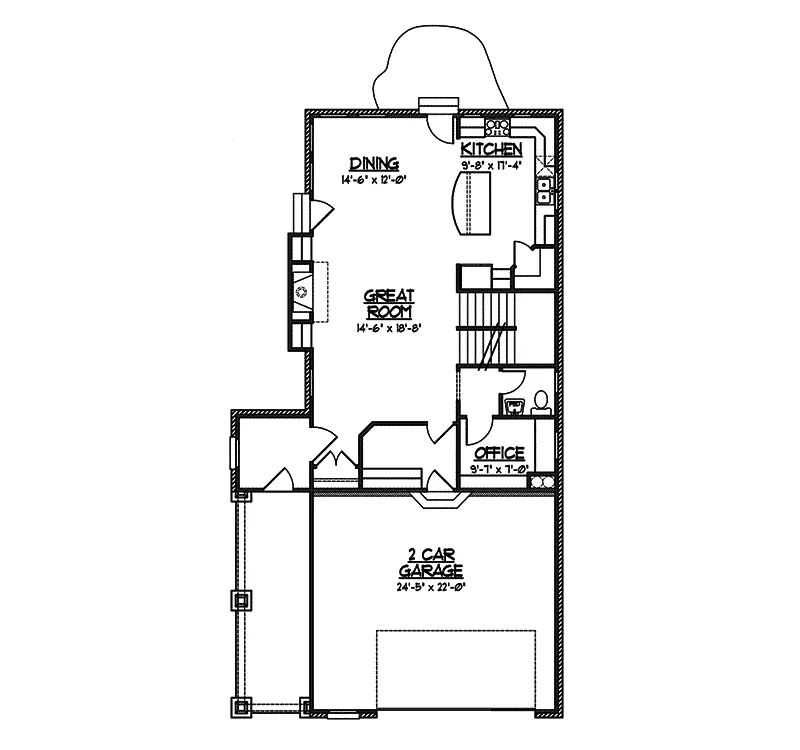 Traditional House Plan First Floor - Codella Craftsman Home 119D-0009 - Search House Plans and More