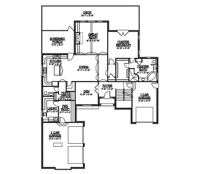 Tudor Home Plan First Floor 119D-0015
