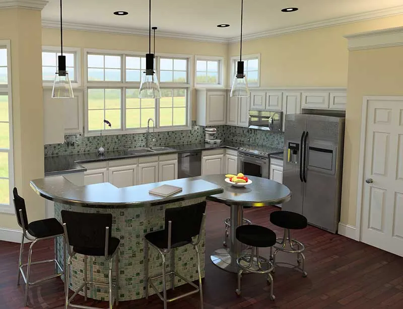 Neoclassical House Plan Kitchen Photo 01 - Emilia Cape Cod Ranch Home 121D-0006 - Search House Plans and More