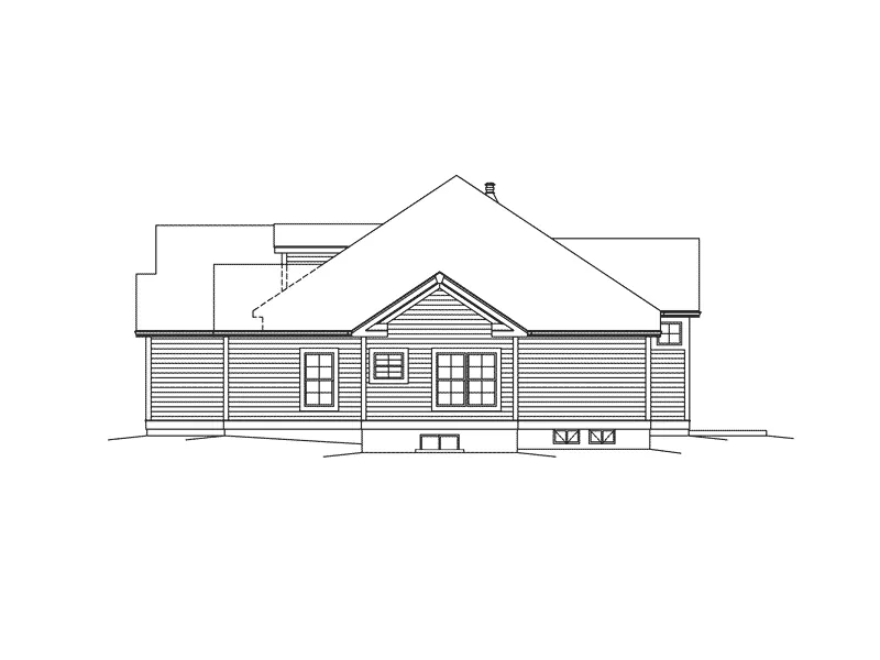 Neoclassical House Plan Right Elevation - Emilia Cape Cod Ranch Home 121D-0006 - Search House Plans and More