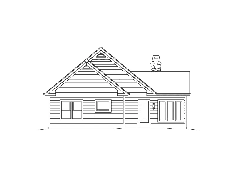 Traditional House Plan Rear Elevation - Paige Country Cottage Home 121D-0016 - Shop House Plans and More