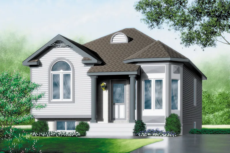 Ranch House Plan Front of Home - Strobach Raised Ranch Home 126D-0320 - Shop House Plans and More