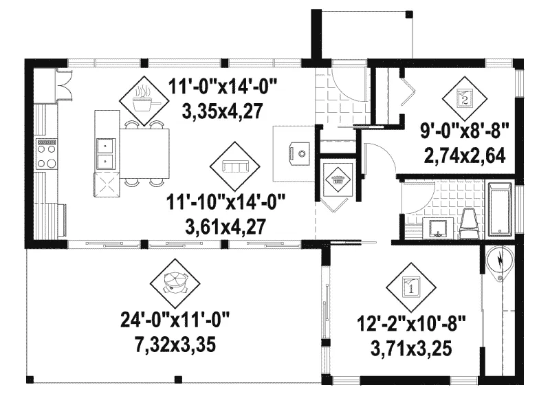 Cabin & Cottage Project Plan First Floor 126D-1153