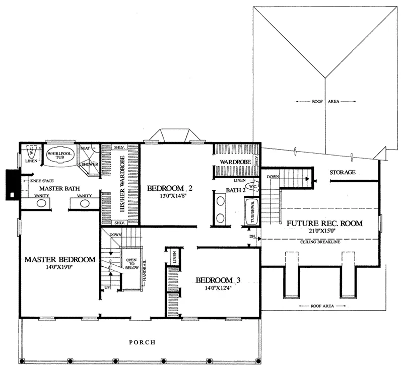 Lowcountry Home Plan Second Floor 128D-0067