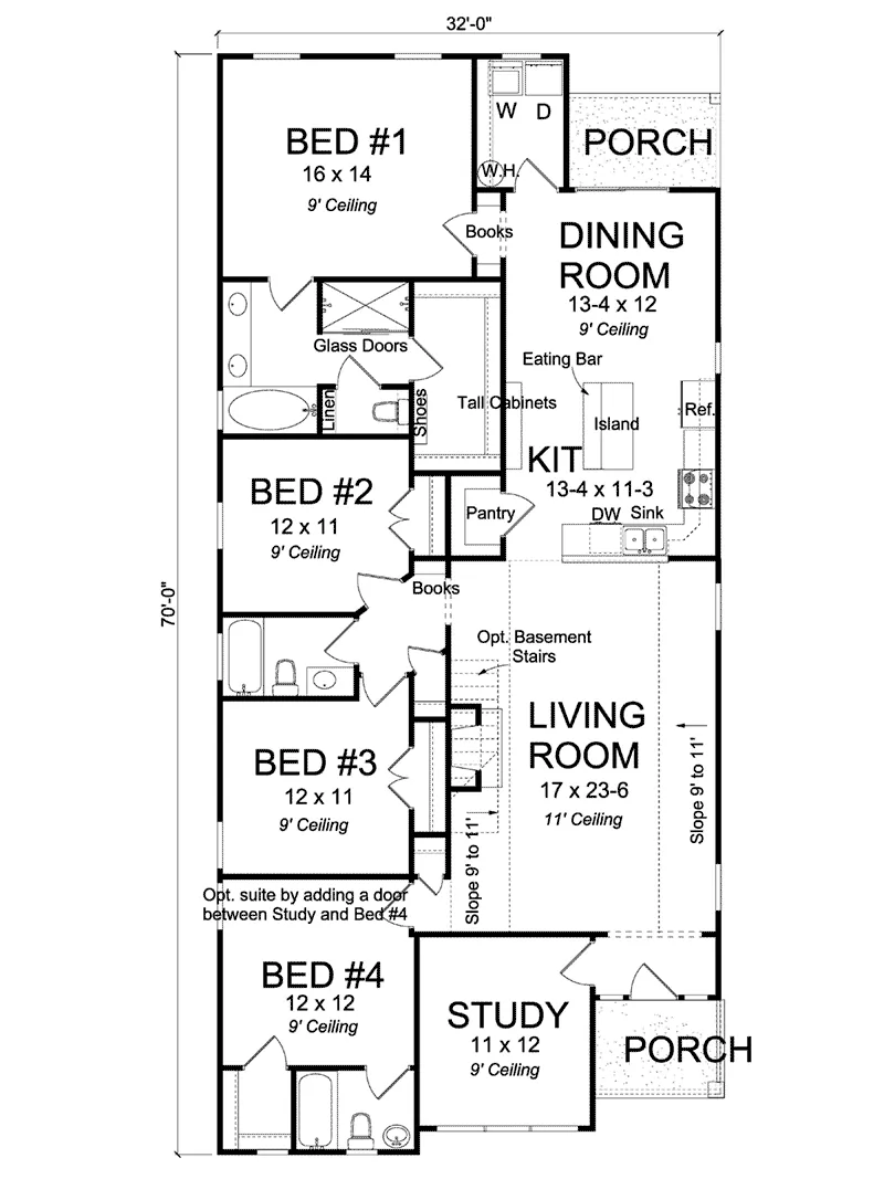 Ranch Home Plan First Floor 130D-0344