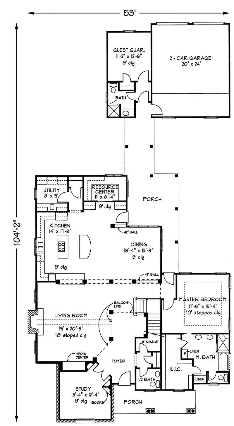 European Home Plan First Floor 137D-0004