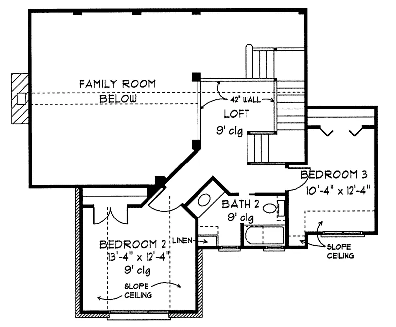 Ranch House Plan Second Floor - Parsons Cove Traditional Home 137D-0004 - Shop House Plans and More