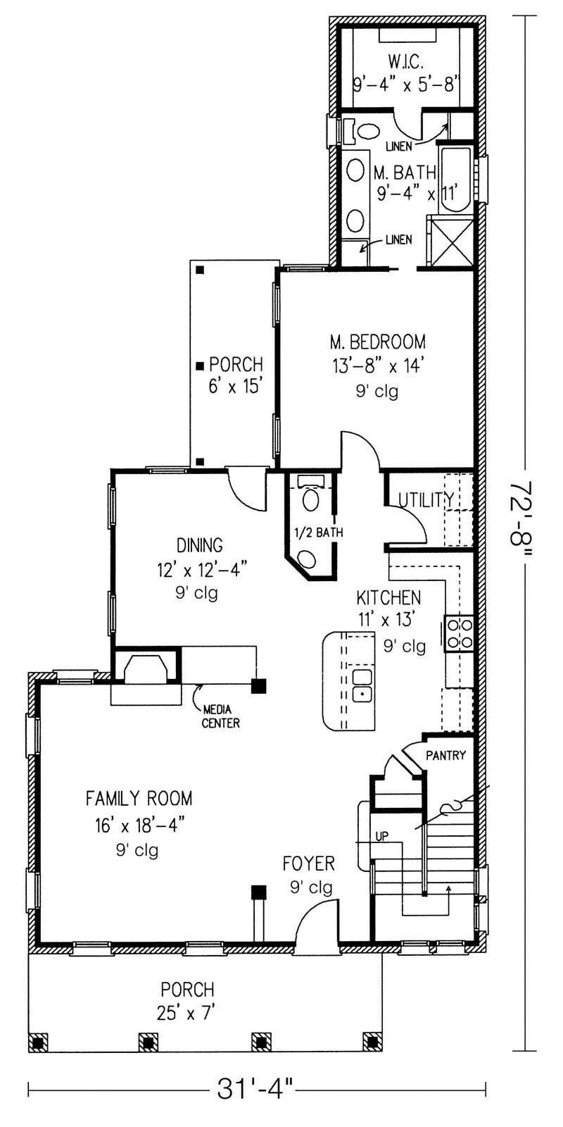 Ranch Home Plan First Floor 137D-0007