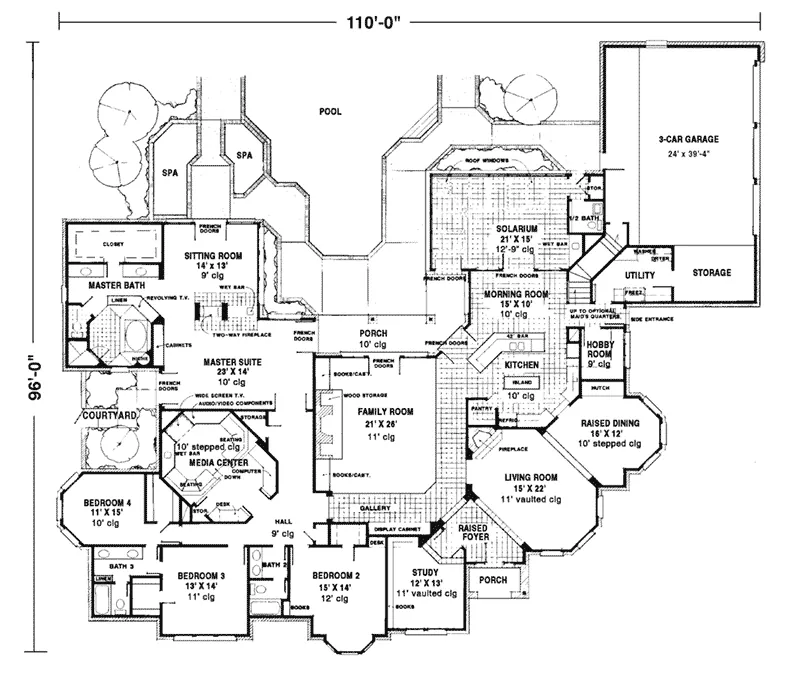 European House Plan First Floor - Sherwick Place Luxury Ranch Home 137D-0015 - Shop House Plans and More