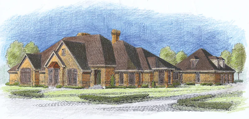 European House Plan Front of Home - Sherwick Place Luxury Ranch Home 137D-0015 - Shop House Plans and More
