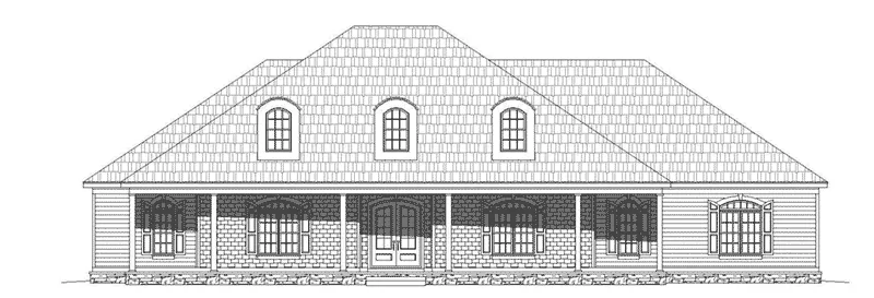 Farmhouse Plan Front Elevation - Thistle Mill Southern Home 141D-0040 - Shop House Plans and More