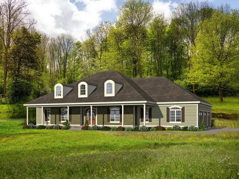 Farmhouse Plan Front of Home - Thistle Mill Southern Home 141D-0040 - Shop House Plans and More