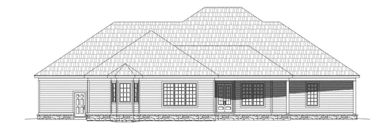 Farmhouse Plan Rear Elevation - Thistle Mill Southern Home 141D-0040 - Shop House Plans and More