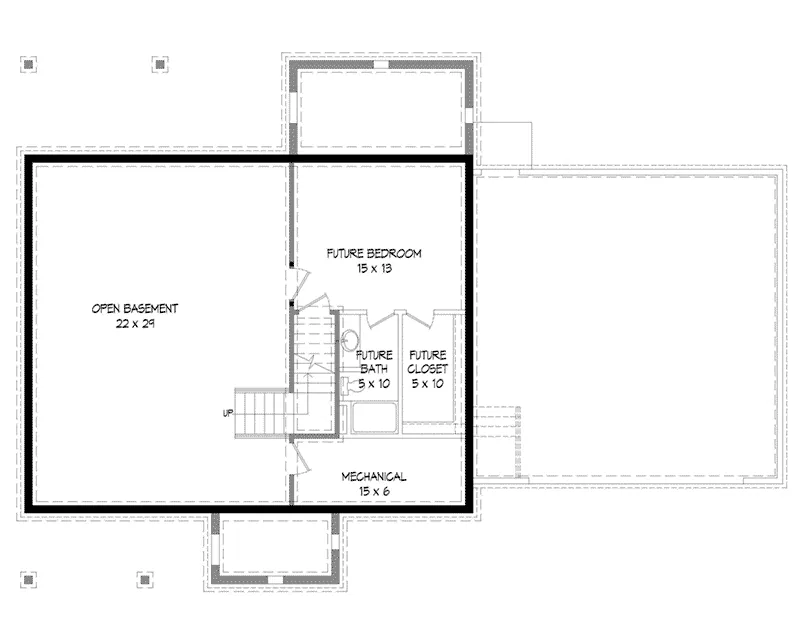 Arts & Crafts House Plan Lower Level Floor - 141D-0145 - Shop House Plans and More