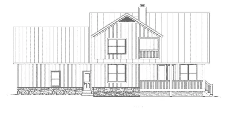 Arts & Crafts House Plan Rear Elevation - 141D-0145 - Shop House Plans and More