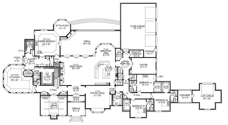 Georgian Home Plan First Floor 141D-0206