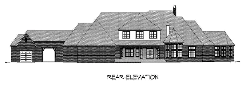 Traditional House Plan Rear Elevation - 141D-0206 - Shop House Plans and More