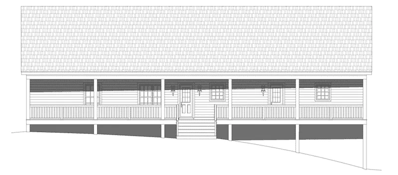Berm House Plan Rear Elevation - 141D-0363 - Shop House Plans and More
